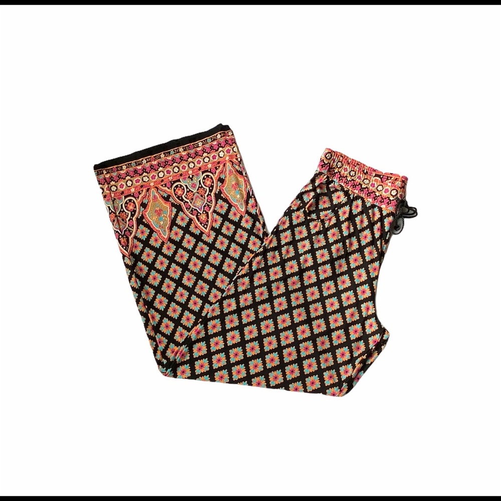 Nanette Lepore Swim Black Pink Drawstring Pants